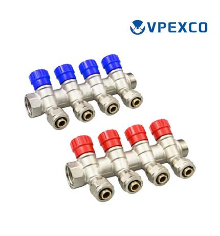 M01-008 3/4" 1"x16mm x2-6 ways Brass Pex Pipe Manifolds with Valves