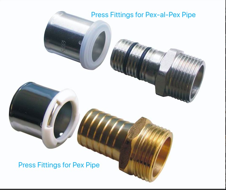 brass press fittings for pex and pex al pex