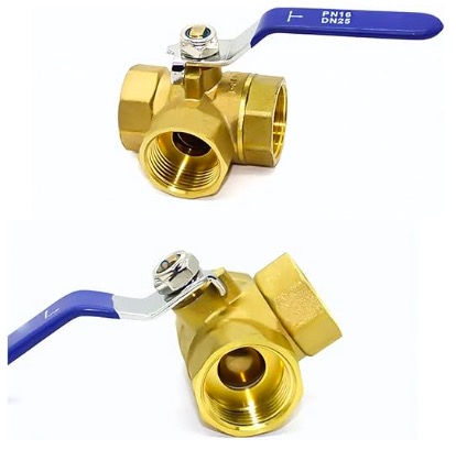 3 way brass ball valve 1/2"