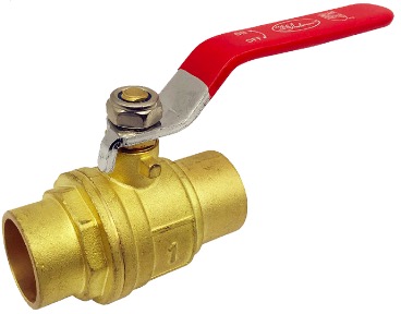 1" solder brass ball valve