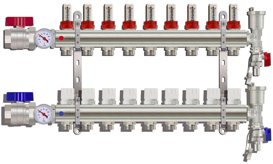 Brass Manifold with Flow Meters
