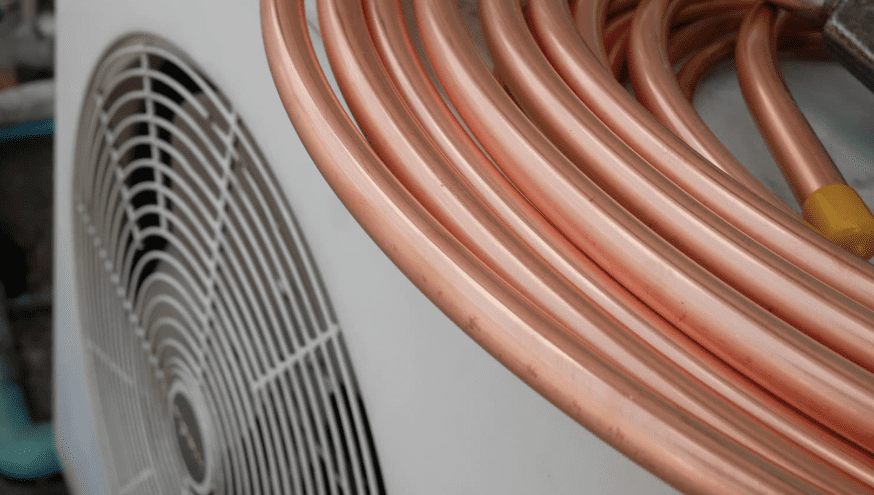 copper pipe installation air condition system