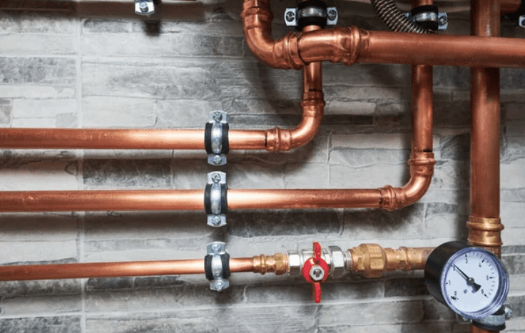 copper pipe plumbing hvac