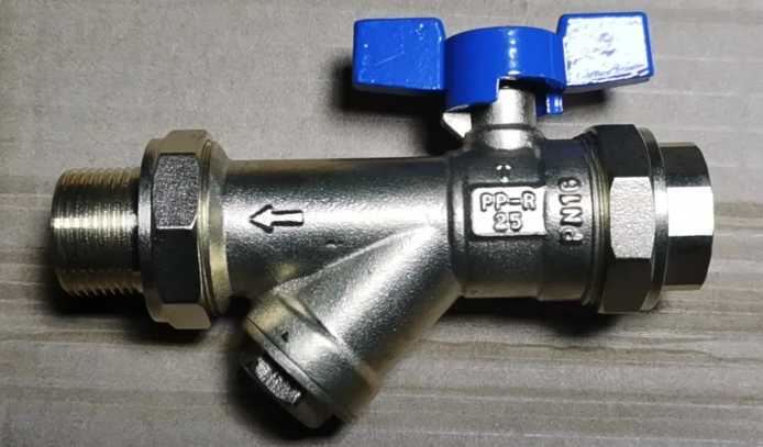 brass filter valve function in plumbing and heating system